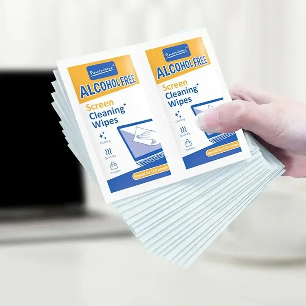 40-Pack PC Cleaning Wipes - Dry and Wet Cleaning Cloths for Car Screens, Phones, Tablets, Laptops, TVs and Monitors