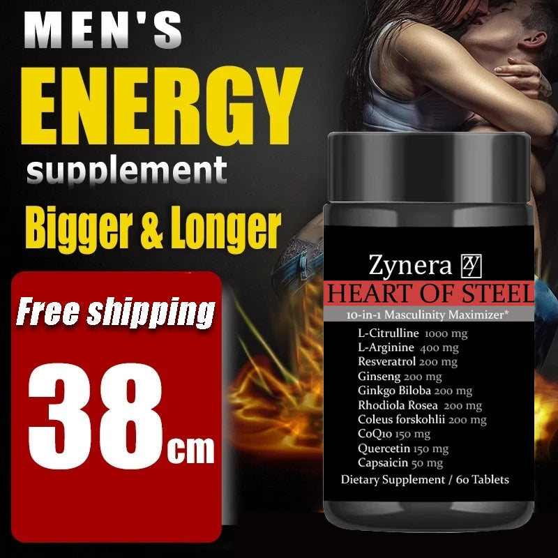 Male Strength and Endurance Supplement, Boost Performance, Supports Reproductive Health ，L-Citrulline L-Arginine Ginseng for Men
