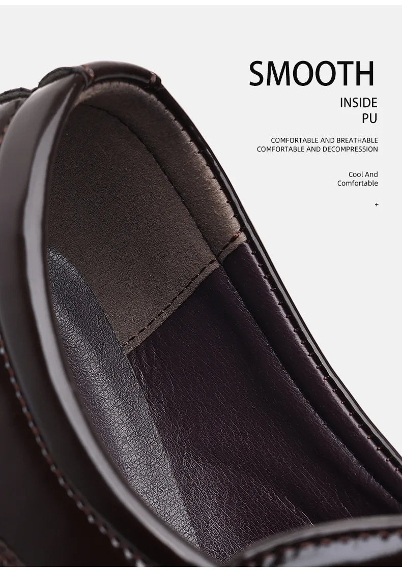 Men's Dress Shoes Pointed Toe Oxfords Classic Business Men Leather Shoes Slip on Wedding Casual Shoes Office Comfortable Loafers