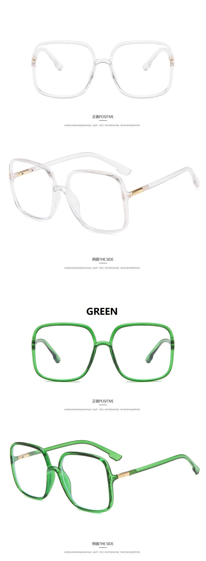 Optical Transparent Women Glasses Frame Large Size Ultralight TR90 Plastic Eyewear Men Big Myopia Spectacles Frames Square Fram