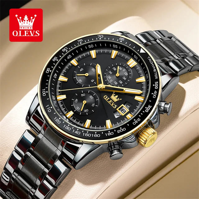 OLEVS Top Men's Watches Luxury Waterproof Luminous Classic Quartz Wrist Watch for Men Chronograph STOP WATCH Sports Man Watch