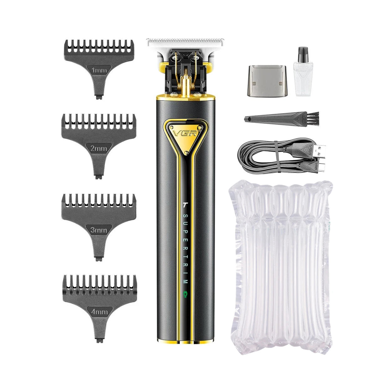 VGR Hair Clipper T9 Hair Trimmer Professional Hair Cutting Machine Metal Wireless Electric Rechargeable Clippers for Men V-009