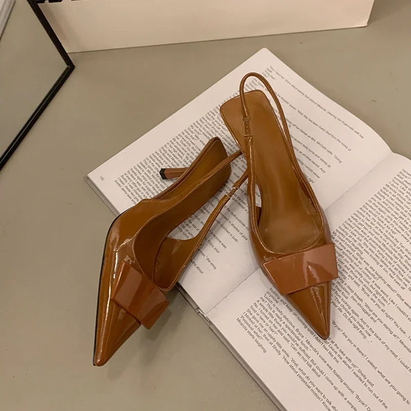 2025 Summer Women's Shoes High Heel Women Sandals Fashion Pointed Toe Singbacks Shoes Design Style Banquet Party Sandalias Shoes