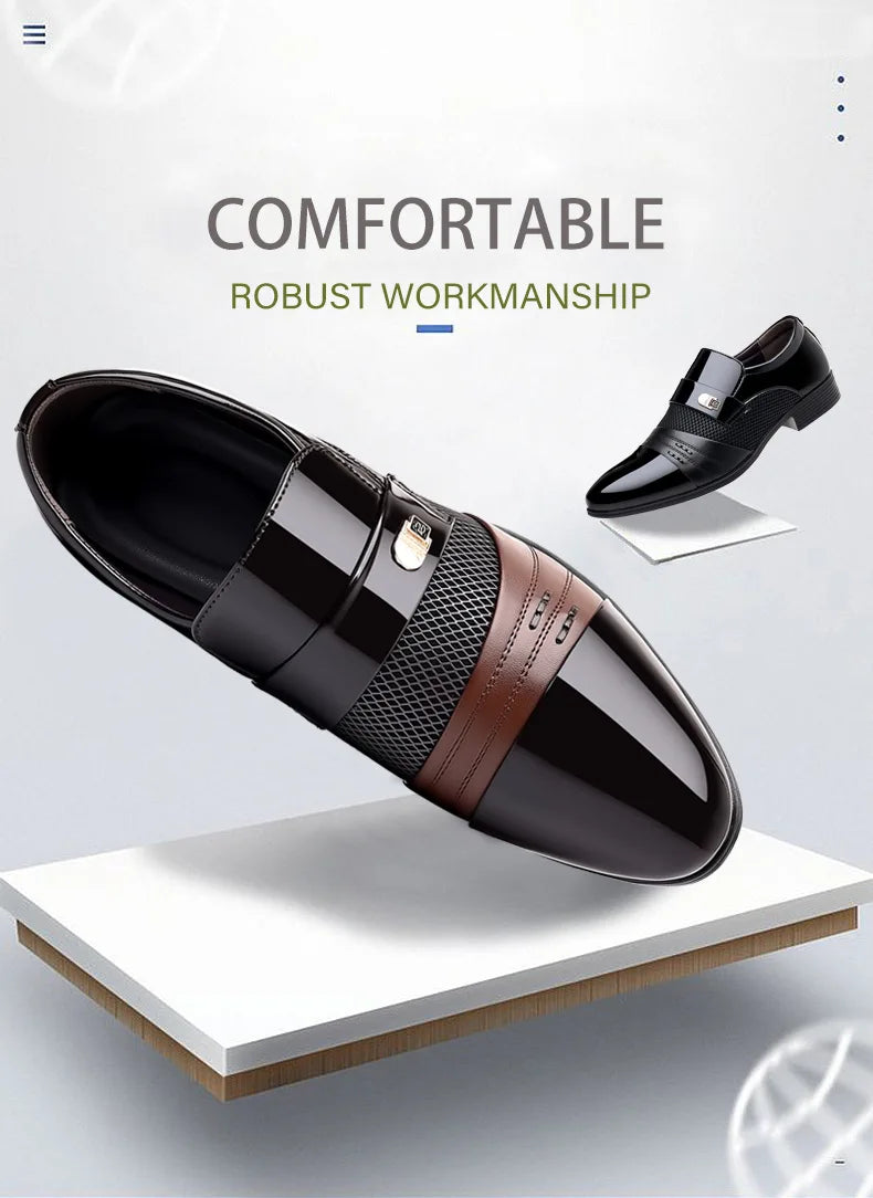 Men's Luxury Lacquer Wedding Shoes Pointed Toe Dress Shoes for Men Classic Business Men Leather Shoe Social Shoes Male Big Size