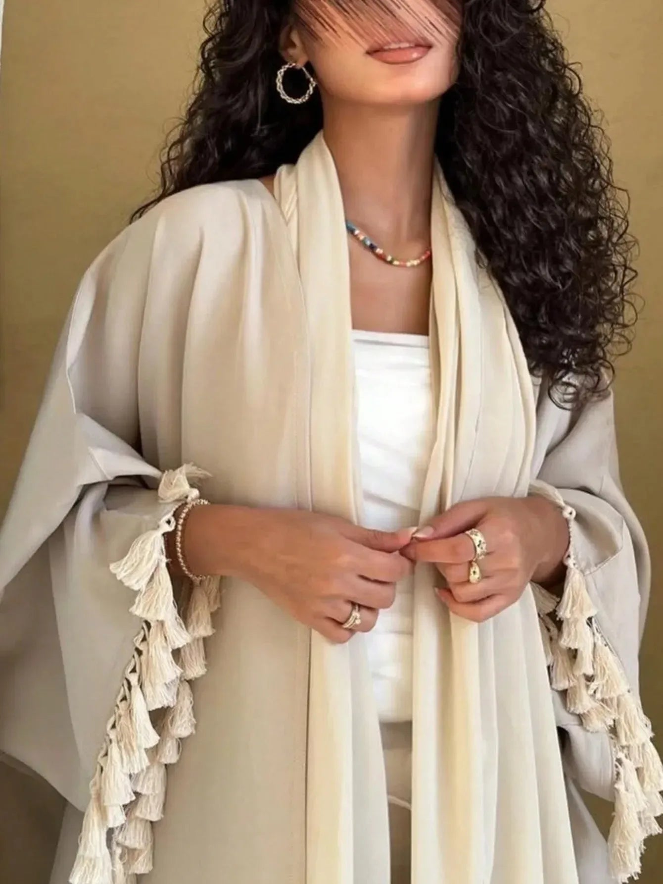 Dubai Abbayas for Women Muslim Dress Open Abayas Fringed Kimono Cardigan Caftan Marocain Femme Robe Dubai Abayo Islamic Clothing