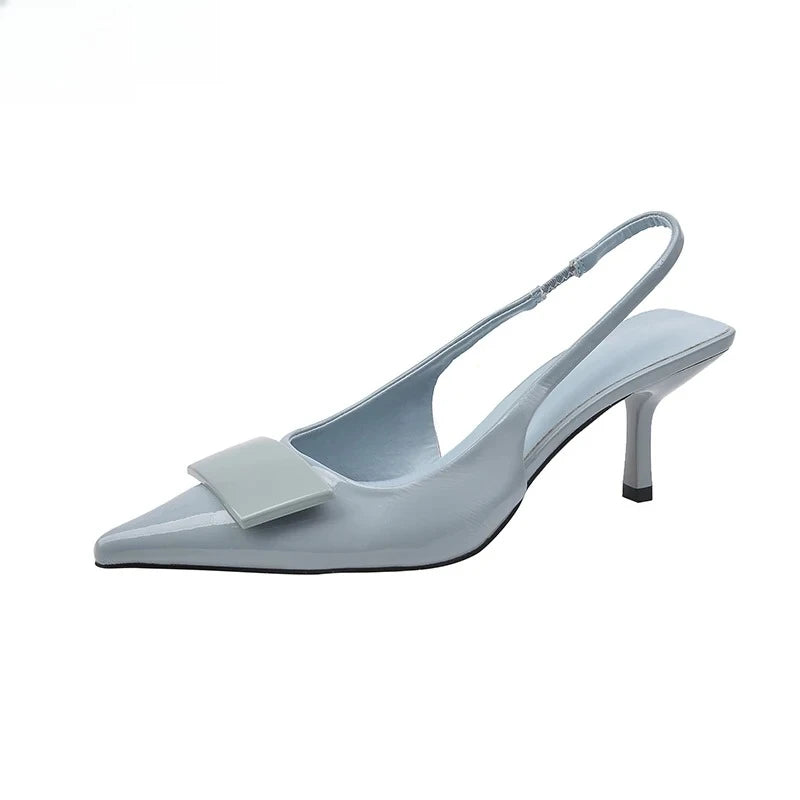 2025 Summer Women's Shoes High Heel Women Sandals Fashion Pointed Toe Singbacks Shoes Design Style Banquet Party Sandalias Shoes