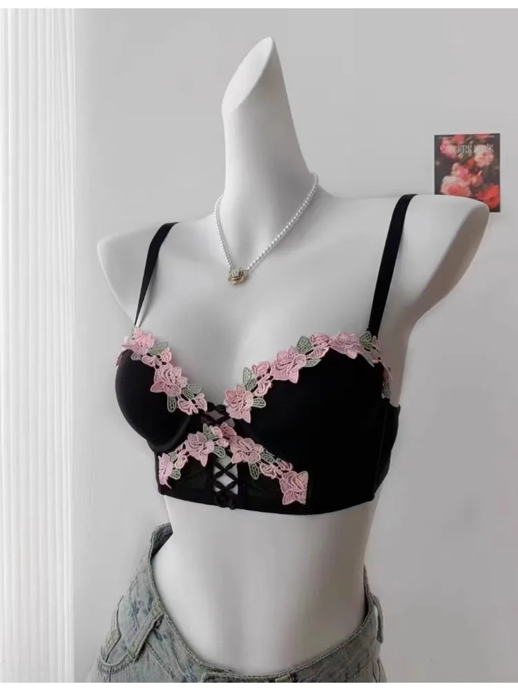 MOYISU London Anime Bralette - Delicate Wireless Bra for Set Teens, Japanese Summer Lingerie Small Bust Close-Fit Subtle Allure