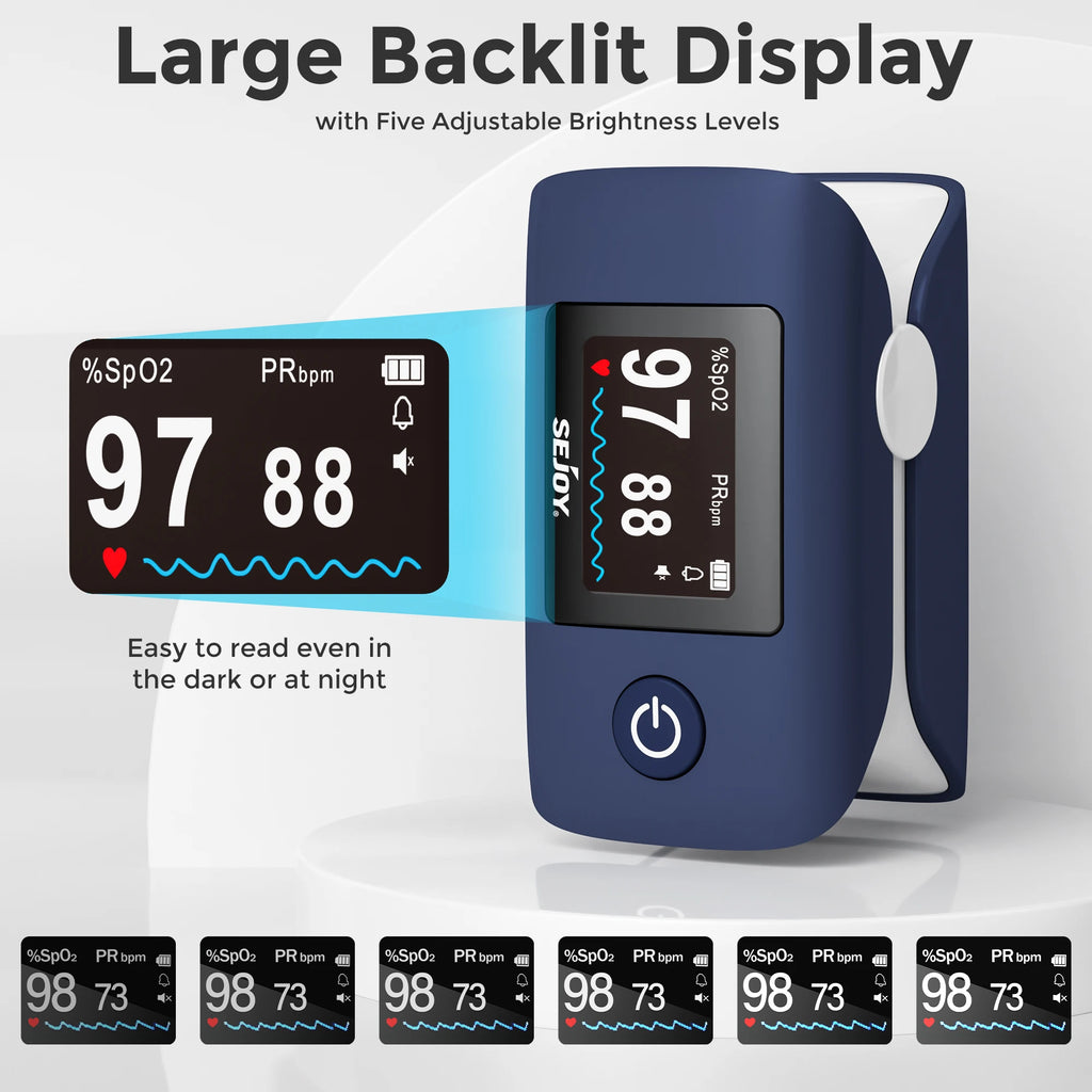 Sejoy Digital Wrist Blood Pressure Monitor,Finger Pulse Oximeter OLED Blood Oxygen Saturation,Heart Rate Meter BP Monitor