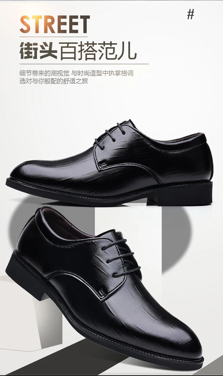 2026 New Mens Leather Dress Shoes Men's Formal Social Male Shoe Casual Business Pointed Toe Luxury Party Designer Shoes for Men