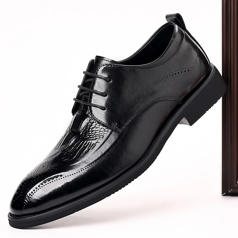 Luxury Brand Men's Glossy Leather Shoes High-end Banquet Dress Shoes Office Men's Pointed Business Shoes High-quality Versatile