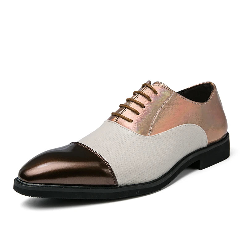 Men's Formal Shoes with Multi-color Design Fashionable High Quality Large Size Low-cut Slip-on Suitable for Business Wear.