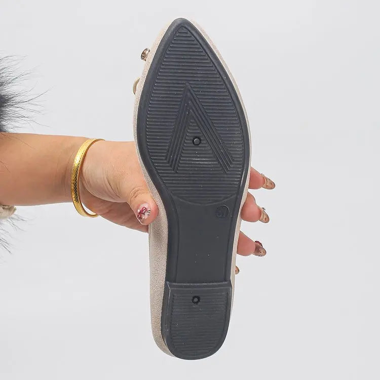 Women's Elegant Pointed Toe Ballet Flats with Bowknot Decor Slip-On Dress Shoes for Office Wedding Party Daily Casual Footwear