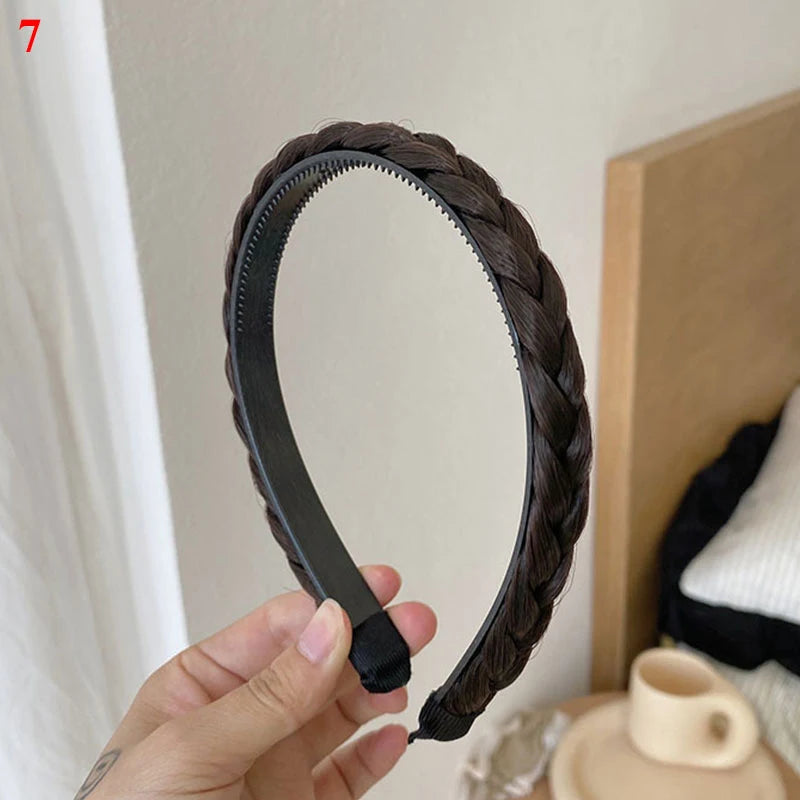 Twist Wig Headbands For Women Wide Braids Hairbands Handmade Head Hoop Hair Styling Headwear Accessories Gift