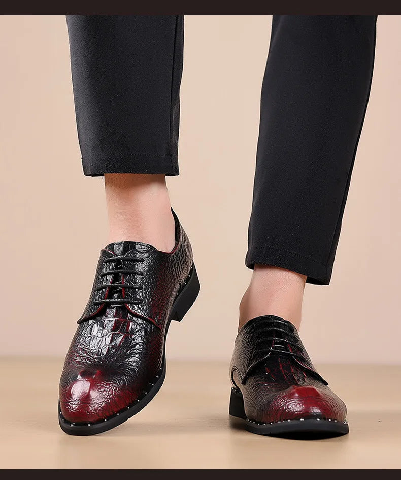 Men's Dress Shoes Business Formal Leather Lace Up All Season Comfortable Wedding Shoes Classic Business Casual Durable Footwear