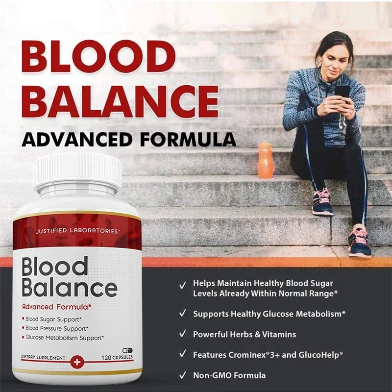 Natural Formula for Blood Balance To Maintain Healthy Levels, Maximum Daily Strength Formula, Vitamin Dietary Supplement