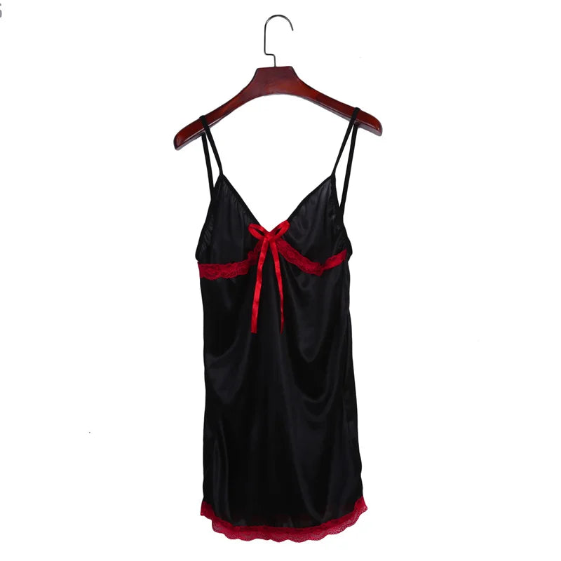 Sexy Perspective Fun Nightgown Women Sleepwear Lace Floral Nightie Lingerie Suspenders Nightdress Comfortable Robe Summer