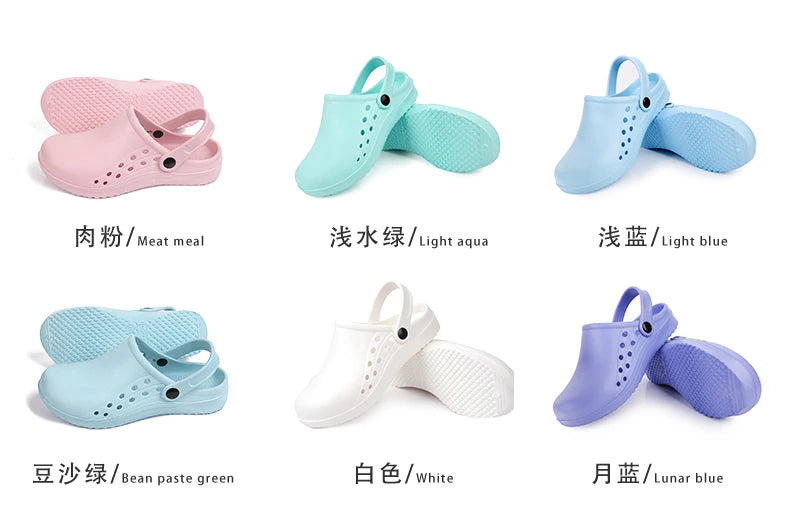 Unisex Scrub Clogs Nurse Medical Shoes EVA Ultra Light Anti Slip On Hospital Doctor Slippers Sandal Nursing Clog X06