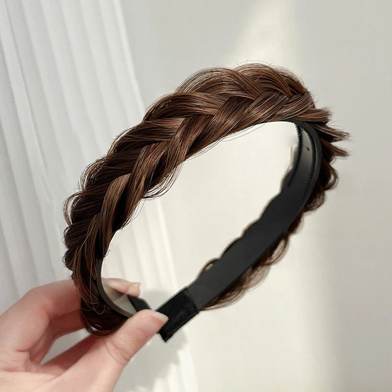 Twist Wig Headbands For Women Wide Braids Hairbands Handmade Head Hoop Hair Styling Headwear Accessories Gift