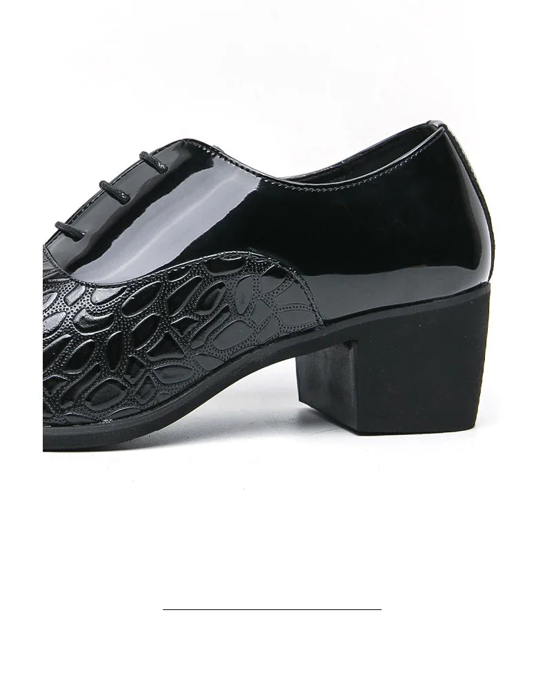 Luxury Multiple Colors High Heel Men's Shoes Fashion Moccasin Man Wedding Shoes Groom Designer Pointed Toe Leather Dress Oxfords