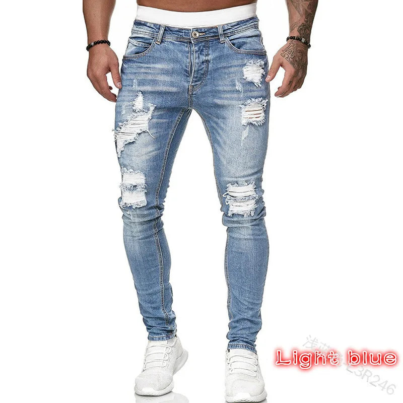 Men Pants Fashion Men Casual Pants Stretch Jeans Skinny Work Trousers Male Vintage Wash Plus Size Jean Slim Fit for Men Clothing