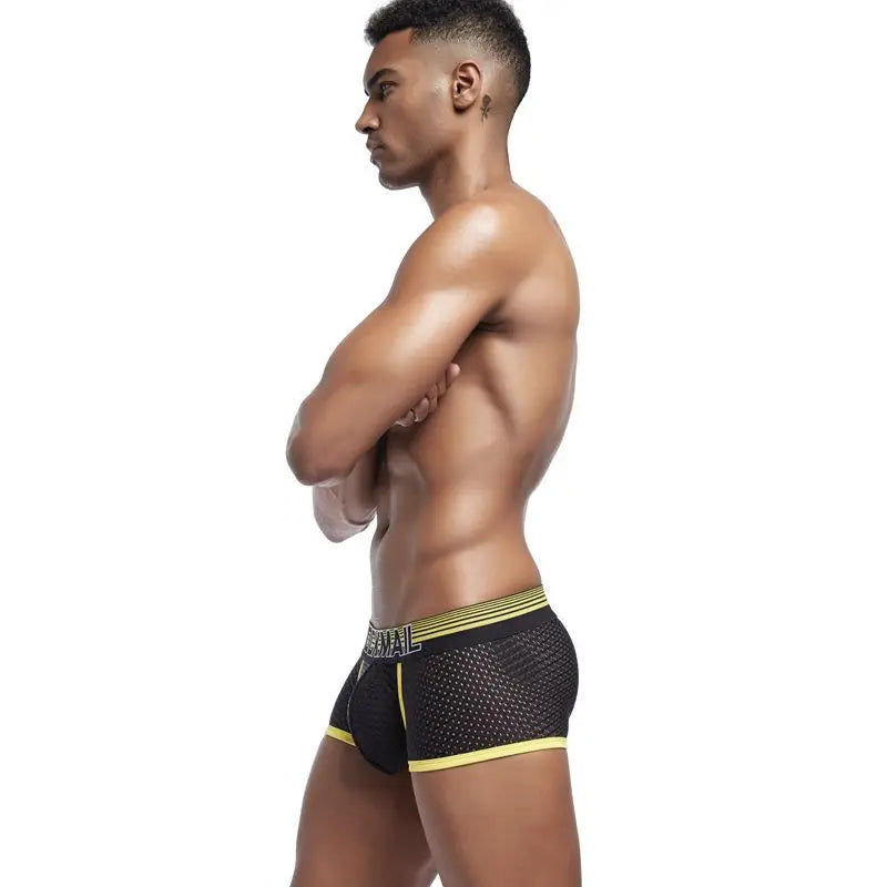 JOCKMAIL Men Underwear Boxes Mesh Quick Drying Ice Silk Breathable Youth Fashion Calzoncillos Sexy Am Gosteren Killer Sansursuz