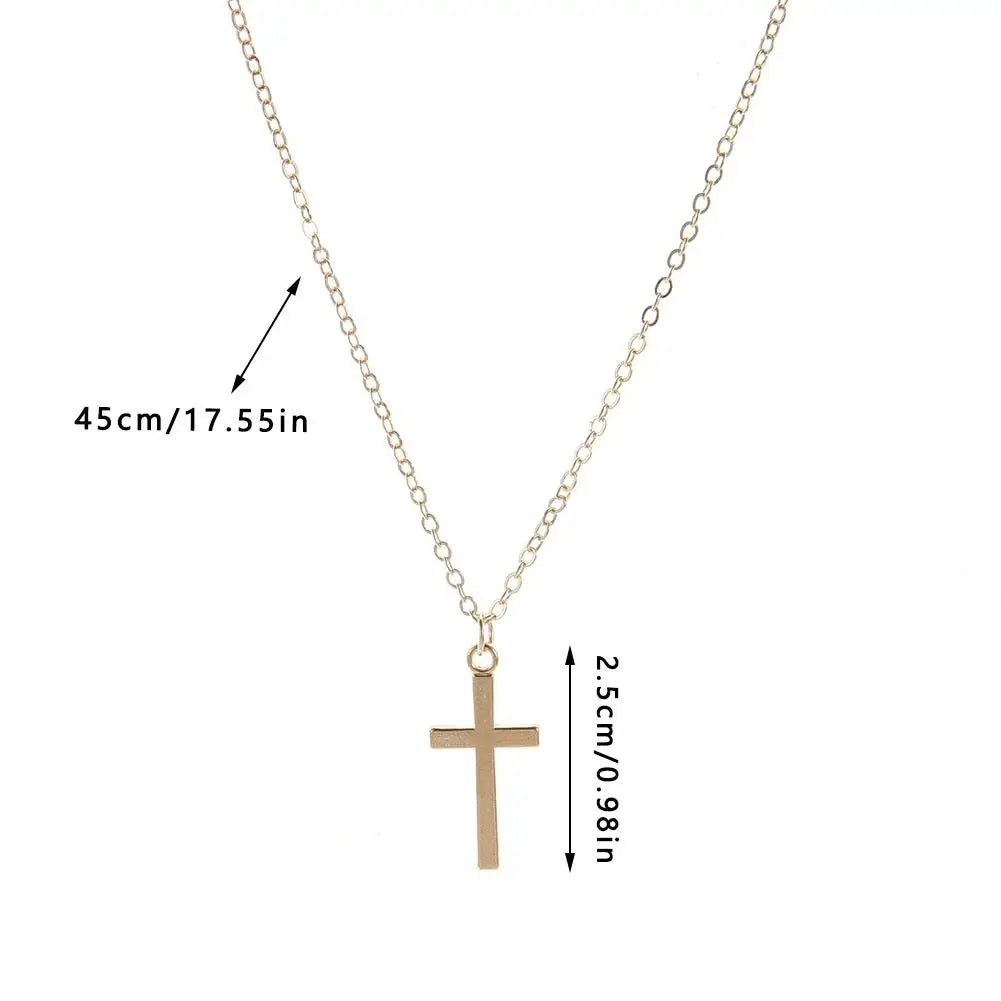 Christian Titanium Steel Cross Nacklace For Men Women Single Cross Pendant Necklace Women Men Link Chain Charm Necklace Jewelry