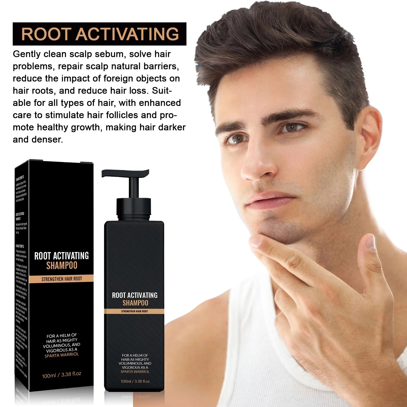 2pcs Anti Baldness Shampoo Thickening Shampoo Root Activator Shampoo Nourish Hair Regrowth for Thinning Hair & Hair Loss Care