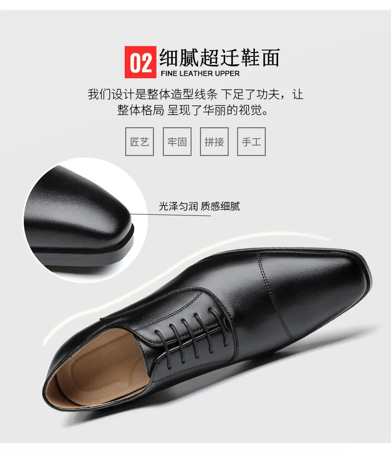 Quality Mens Dress Shoes Black Formal Social Shoes Male Business Wedding Derby for Man Luxury Oxford Loafers Zapatos De Hombre