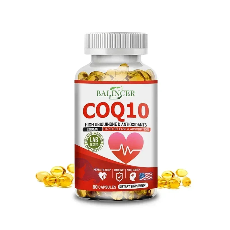 CoQ10 Softgels - Coenzyme Q10 (ubiquinone) Supplement, Highly Absorbed, Antioxidant, Supports Heart Health and Energy Production