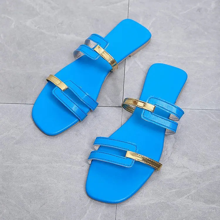 Women's Shoes Summer Flats Flip Flops Dress Shallow Casual Female Slides Rome Open-toe Women Slippers Slingback Sandals2023