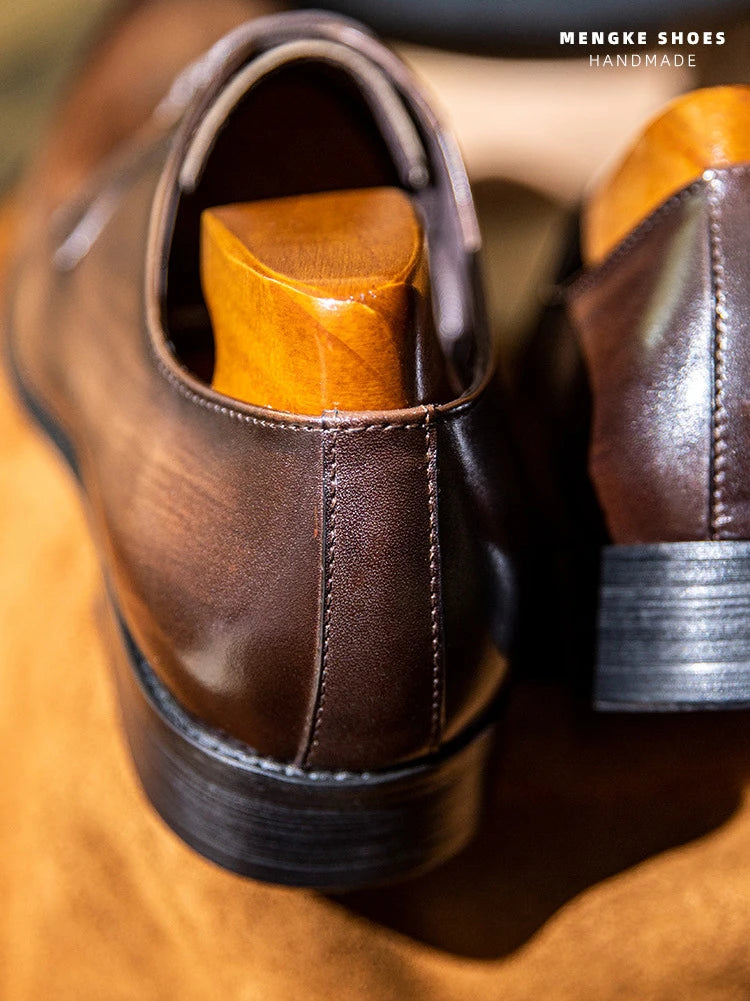 Leather Shoes for Men Luxury Business Men's Shoes High Quality Casual Oxford Dress Shoes Male Lace-Up Office Wedding Formal Shoe
