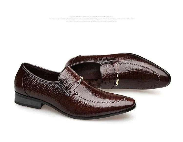 Shoes Luxury Mens PU Leather Pattern Men Business Dress Shoes Casual Social Shoe Male Wedding Footwear Zapatos Hombre 2023