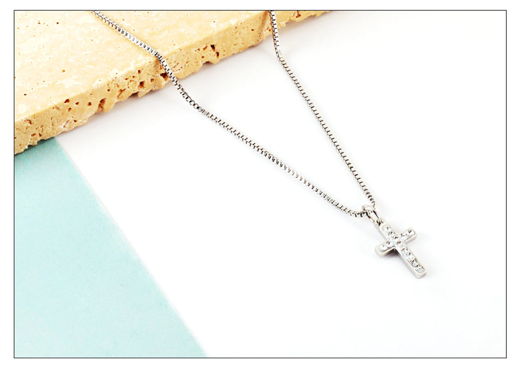 Classic Cross Pendant Necklaces For Women Girls Fashion Gold Plated Stainless Steel O Chain Collares Para Mujer Jewelry Gifts