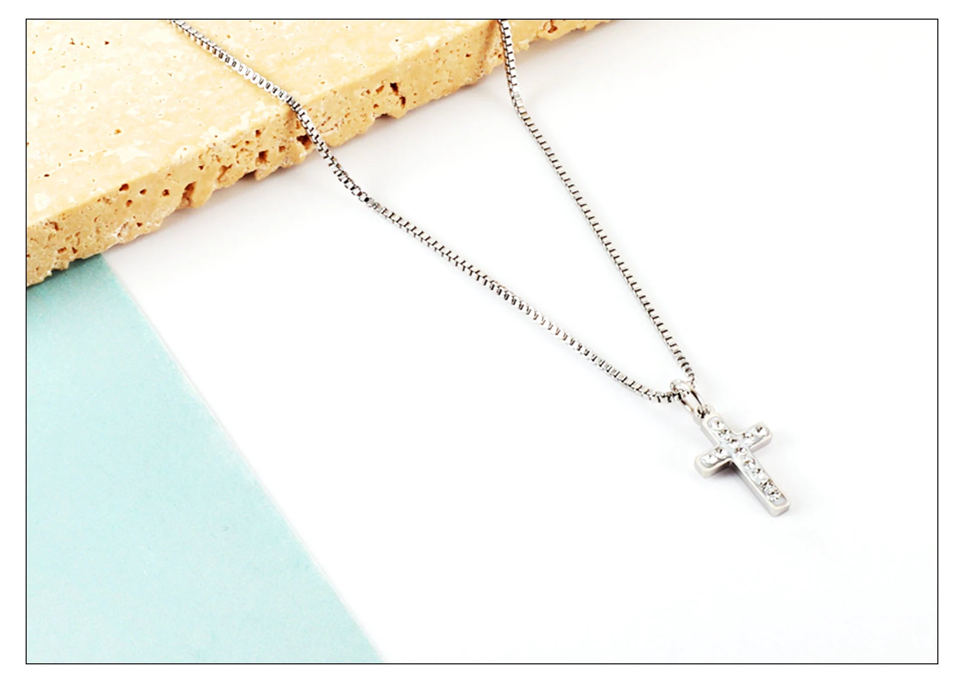 Classic Cross Pendant Necklaces For Women Girls Fashion Gold Plated Stainless Steel O Chain Collares Para Mujer Jewelry Gifts