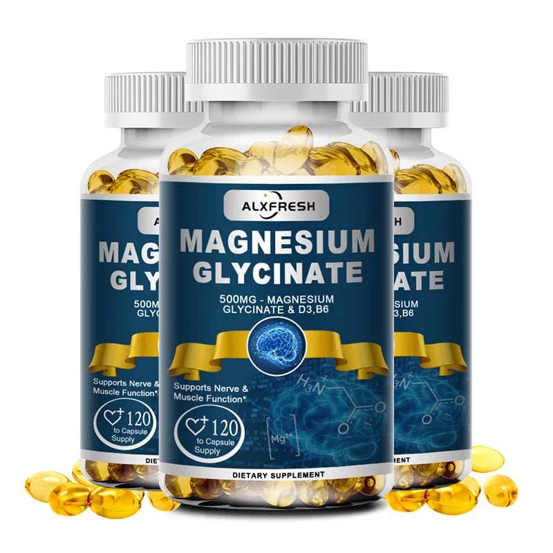 Magnesium Glycinate Supplement Zinc,Vitamin D3 B6, Support Muscle & Nervous, Immune System Tiredness Health