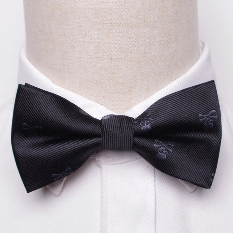 Mens Ties Solid Color Black Bowtie for Men British Style Double-layered Bowknot Wedding Party Butterfly Cravat Accessories Gifts