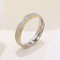 4mm Couple Lover Engagement Rings for Women Men Stainless Steel Ring with Zircon Korean Style Jewelry for Wedding WC033