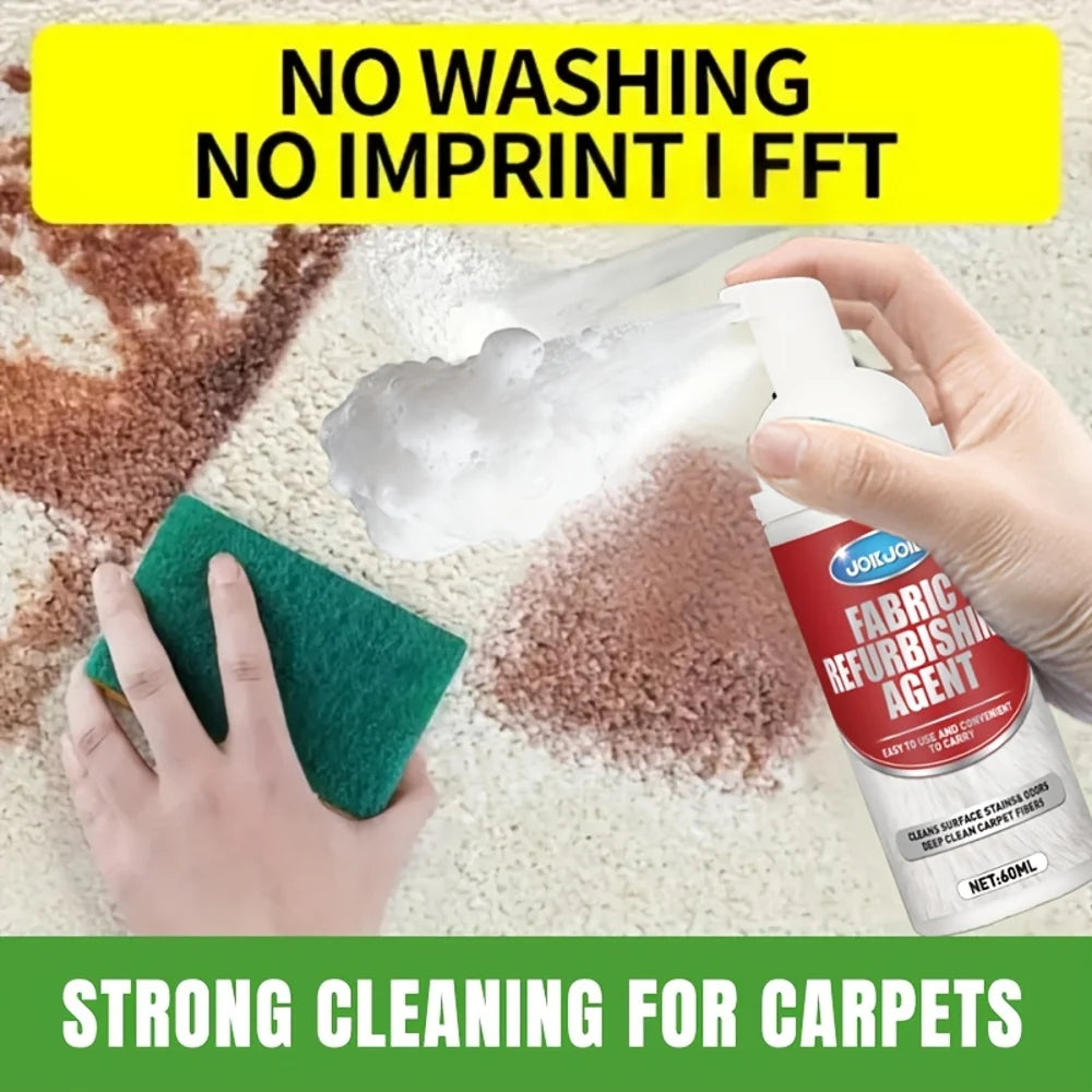 1 x 60ml Professional Fabric & Upholstery Cleaner Spray | Deep Cleaning Solution for Carpets, Sofas & Car Interiors, Removes Sta