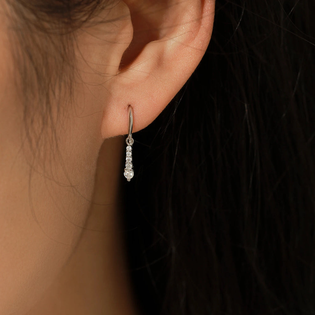 MODIAN D Color Moissanite Dangle Dangle 925 Sterling Silver Fashion Dazzling Fashion Water Drop Earrings For Women Fine Jewelry