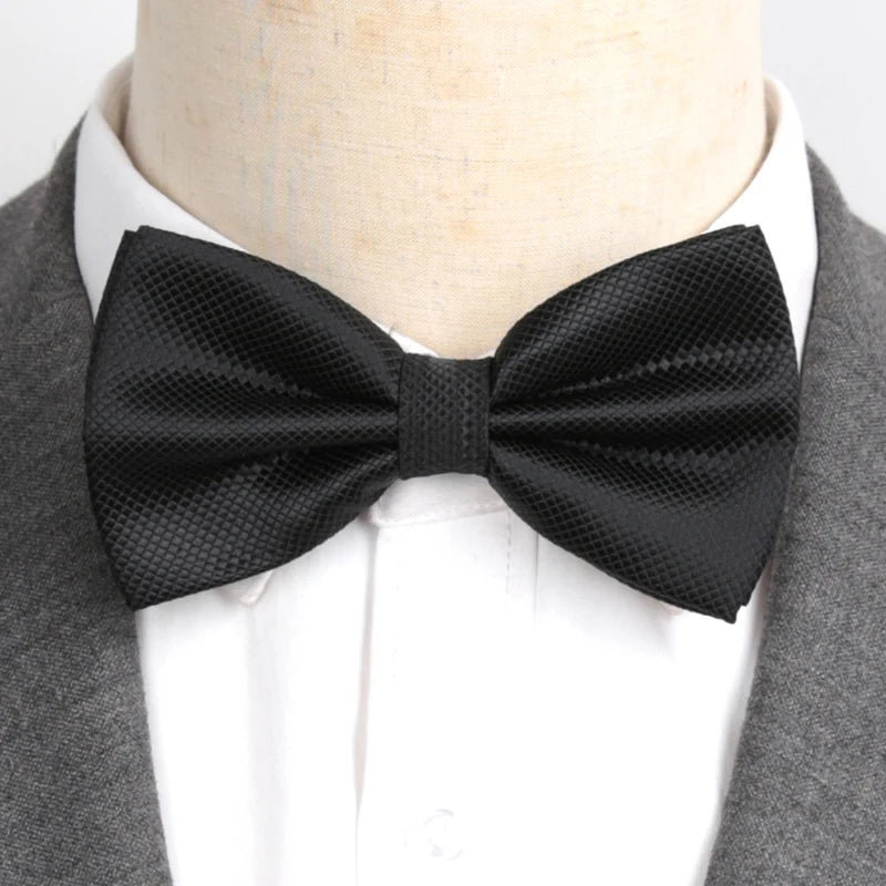Mens Ties Solid Color Black Bowtie for Men British Style Double-layered Bowknot Wedding Party Butterfly Cravat Accessories Gifts