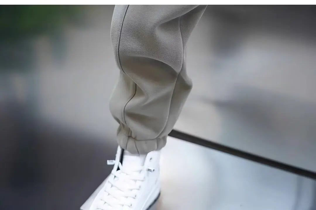 Men's Pants - Solid Color Casual Pants, Sweatpants, New Style Tapered Pants, Stretchy and Versatile Short Pants.