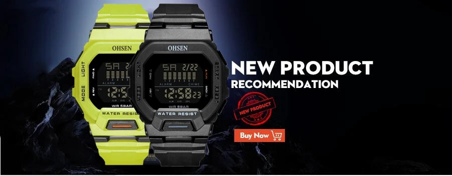 Digital Watches for Men Black Waterproof Tactical Wristwatch Big Dial Waterproof Electronic Led Military Clocks Alarm Stopwatch