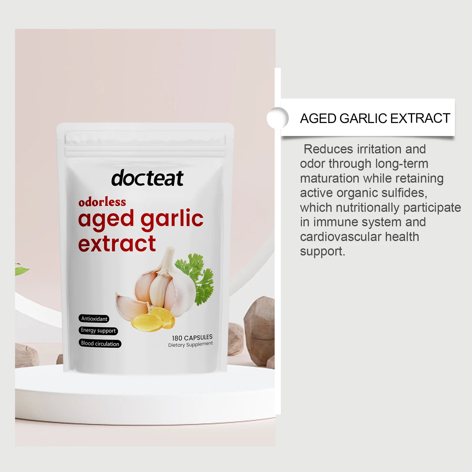Odorless Aged Garlic Extract Supports Healthy Circulation and Energy