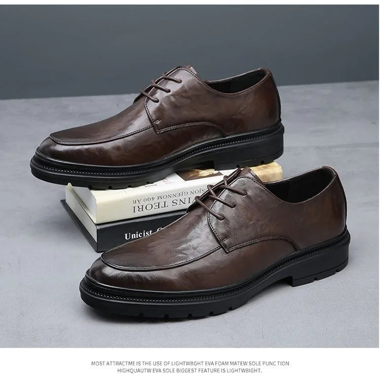 Men's shoes new spring and autumn British style leather shoes men's business dress big head cowhide work non-slip casual shoes