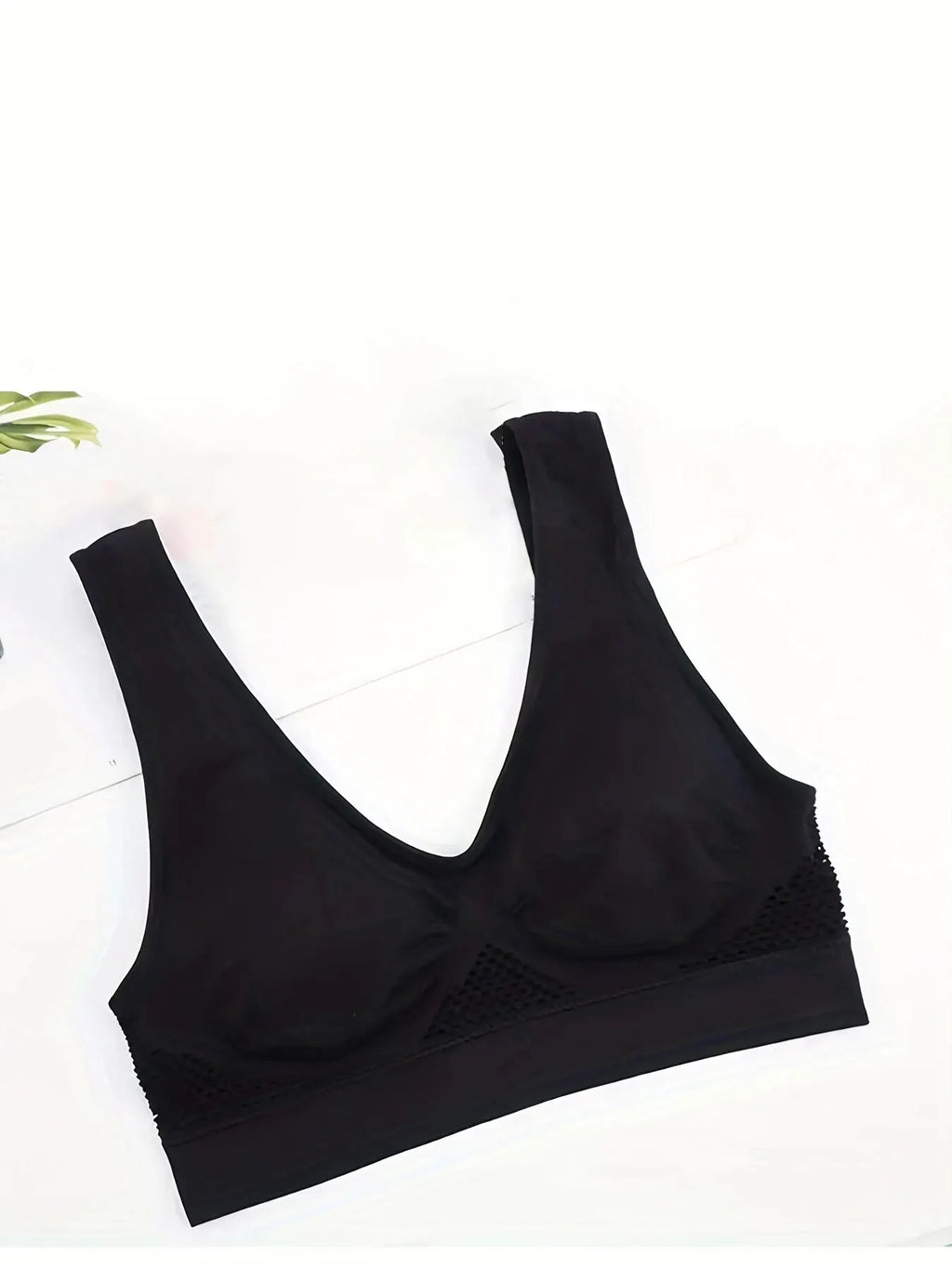 Women's Sports Bra Crop Top Fitness Gym Runing Sportswear Wireless Hollow Mesh Yoga Bra Sports Underwear Push Up@W03