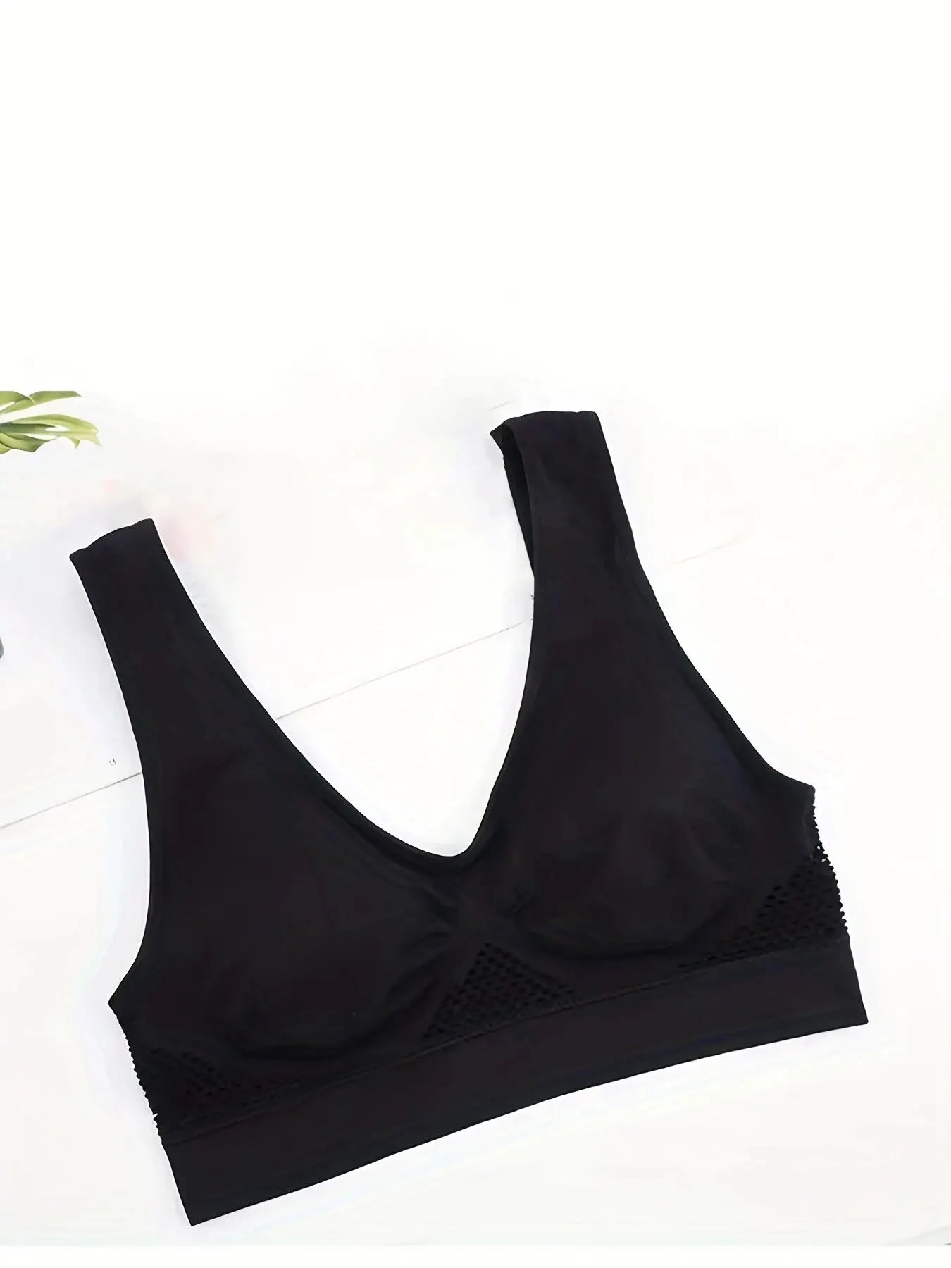 Women's Sports Bra Crop Top Fitness Gym Runing Sportswear Wireless Hollow Mesh Yoga Bra Sports Underwear Push Up@W03