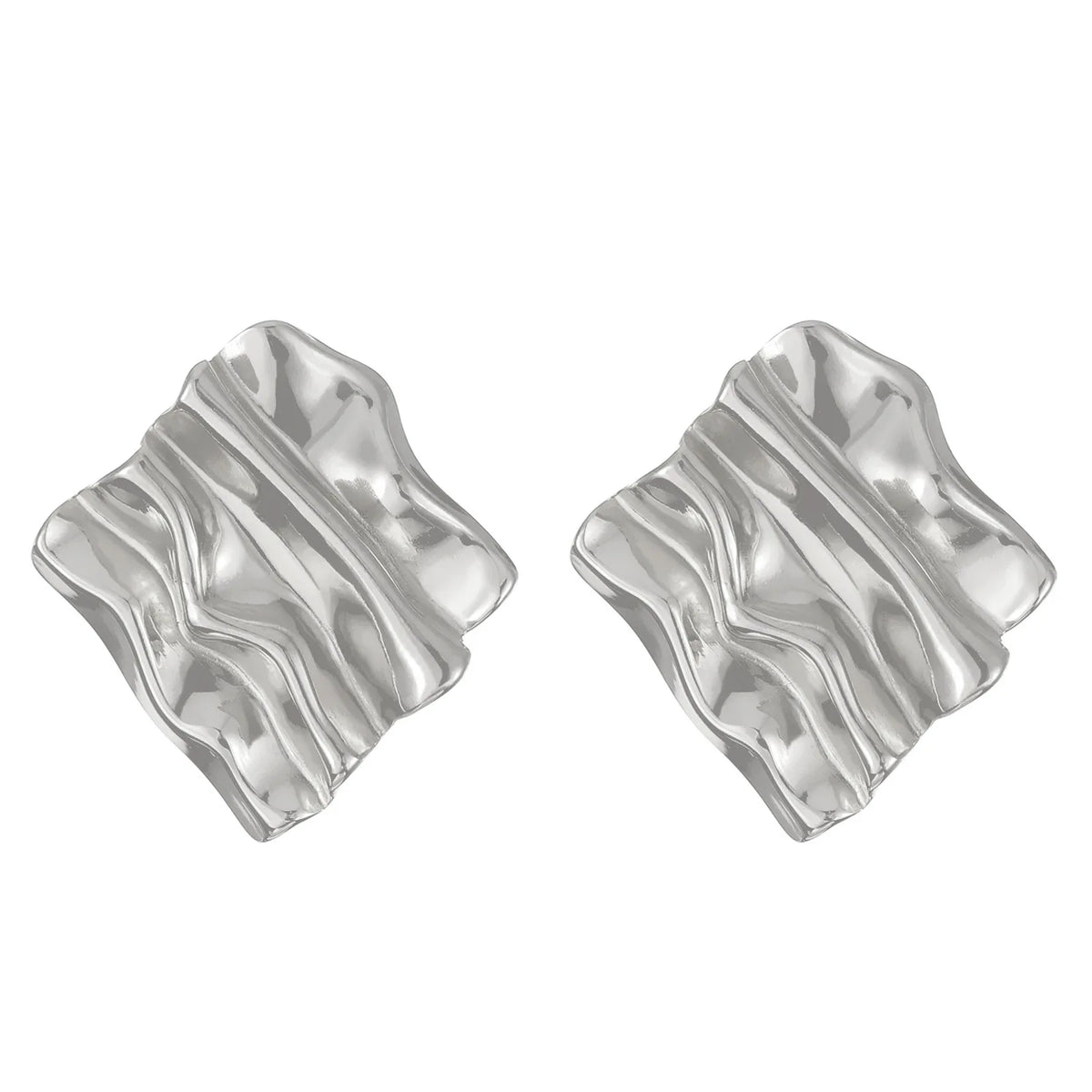 Stainless Steel Wrinkled Gold Color Earrings For Women Metal Earing Jewelry 2026 Trending Vintage Round Square Heart Earrings