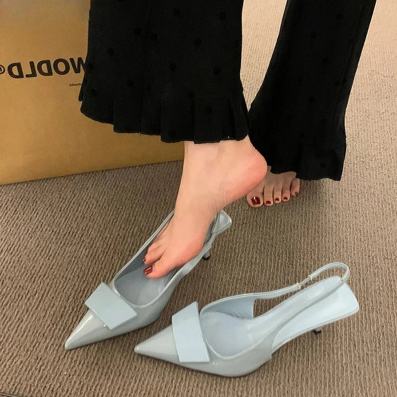 2025 Summer Women's Shoes High Heel Women Sandals Fashion Pointed Toe Singbacks Shoes Design Style Banquet Party Sandalias Shoes