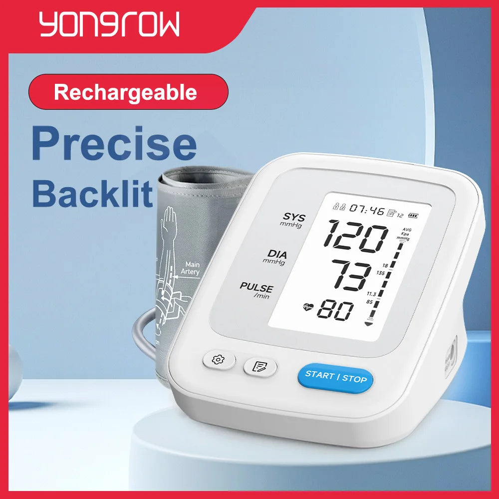Yongrow Portable Digital Upper Arm Blood Pressure Monitor Measurement Tool Tonometer Sphygmomanometer baumanometro digitlal