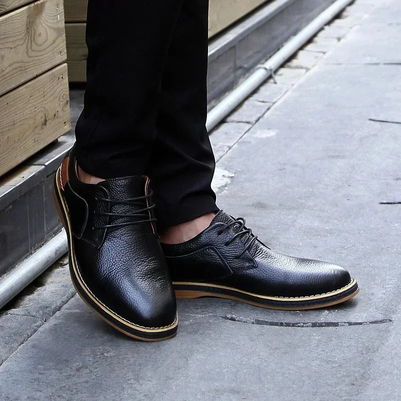 Men Oxfords Genuine Leather Dress Shoes Brogue Lace Up Italian Mens Casual Shoes Luxury Brand Moccasins Loafers Plus Size 38-48